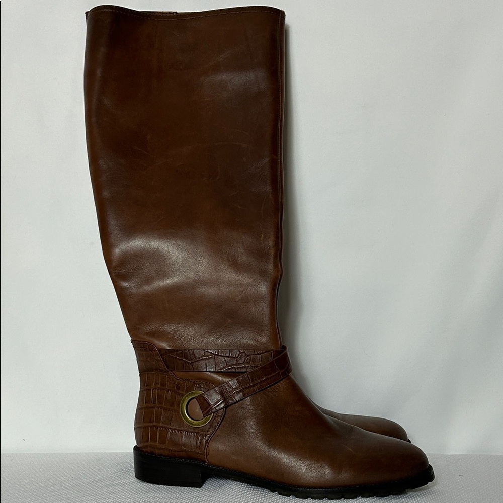 Antonio Melani Women’s Size 7.5 Brown Knee High Inside Zip Closure Boots
